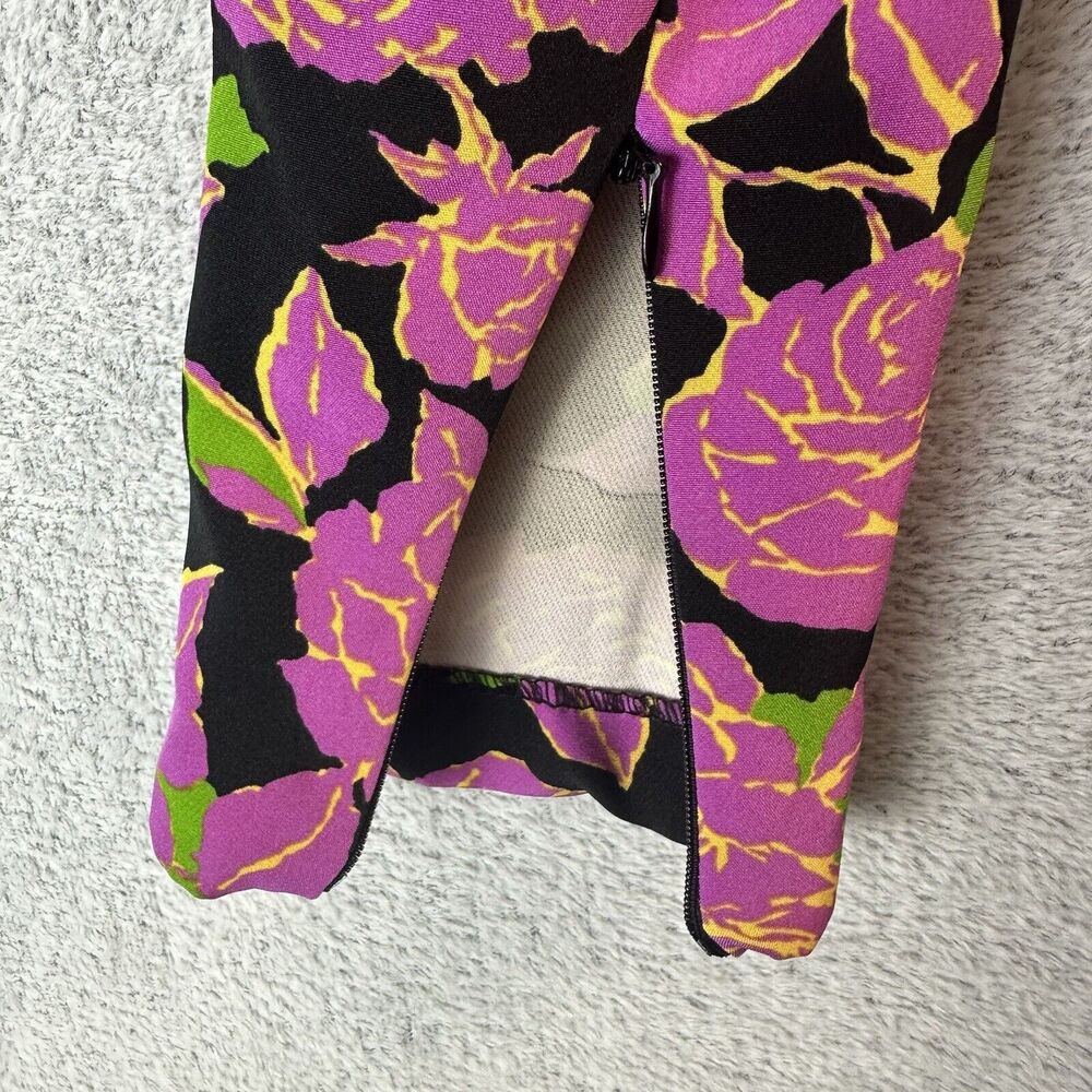 Zara Size M Pink Floral Ruched Bodycon Long Sleeve Mini Dress - Picture 11 of 14